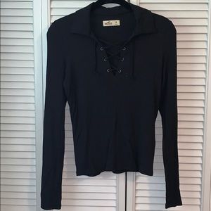 Black lace-up long sleeve!